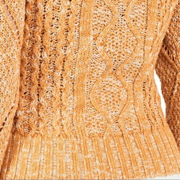 FAHERTY Chunky Retro Cable knit sweater XL Butter Yellow Soft $178 NWT - Picture 4 of 12